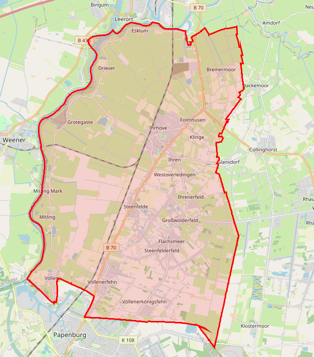 Übersichtskarte Feuerwehr Westoverledingen